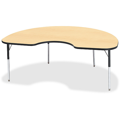 Jonti-Craft Berries Adult Color Top Kidney Table Laminated Kidney-shaped, Maple Top - Four Leg Base - 4 Legs - Height Adjustable - 24" to 31" Adjustment - 72" Table Top Length x 48" Table Top Width x 1.13" Table Top Thickness - 31" Height - A (6423JCA011)