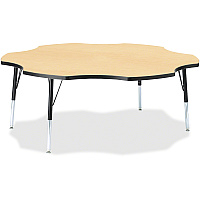 Jonti-Craft Berries Elementary Black Edge Six-leaf Table Laminated, Maple Top - Four Leg Base - 4 Legs - Height Adjustable - 15