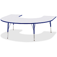 Jonti-Craft Berries Prism Horseshoe Student Table Gray Horseshoe-shaped, Laminated Top - Four Leg Base - 4 Legs - Height Adjustable - 24