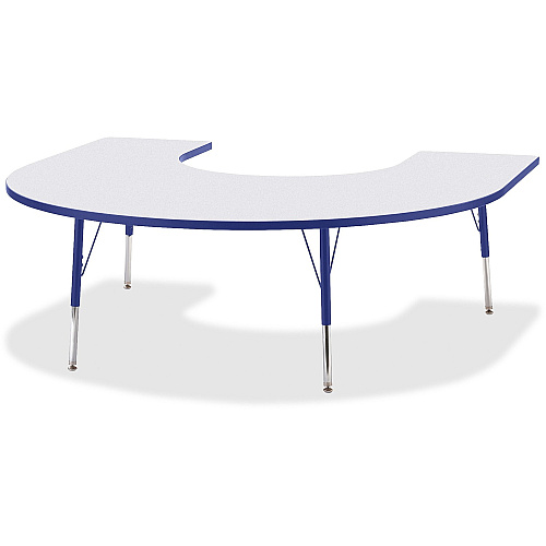 Jonti-Craft Berries Prism Horseshoe Student Table Gray Horseshoe-shaped, Laminated Top - Four Leg Base - 4 Legs - Height Adjustable - 24" to 31" Adjustment - 66" Table Top Length x 60" Table Top Width x 1.13" Table Top Thickness - 31" Height  (6445JCA003)