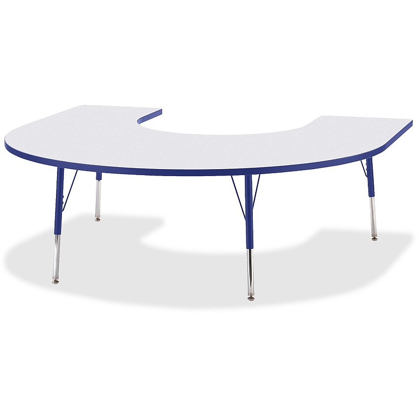 Jonti-Craft Berries Prism Horseshoe Student Table Gray Horseshoe-shaped, Laminated Top - Four Leg Base - 4 Legs - Height Adjustable - 24" to 31" Adjustment - 66" Table Top Length x 60" Table Top Width x 1.13" Table Top Thickness - 31" Height  (6445JCA003)