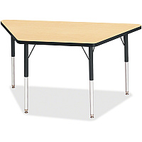 Jonti-Craft Berries Adult-Size Classic Color Trapezoid Table Laminated Trapezoid, Maple Top - Four Leg Base - 4 Legs - Height Adjustable - 24" to 31" Adjustment - 48" Table Top Length x 24" Table Top Width x 1.13" Table Top Thickness - 31" He (6438JCA011)