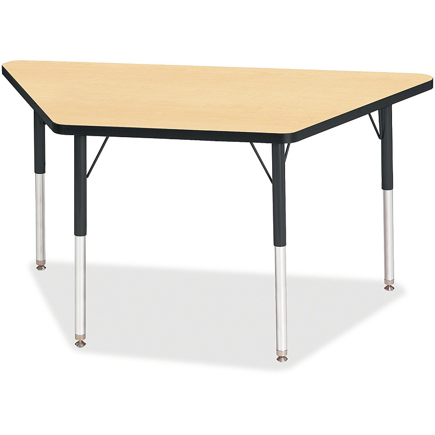 Jonti-Craft Berries Adult-Size Classic Color Trapezoid Table Laminated Trapezoid, Maple Top - Four Leg Base - 4 Legs - Height Adjustable - 24" to 31" Adjustment - 48" Table Top Length x 24" Table Top Width x 1.13" Table Top Thickness - 31" He (6438JCA011)