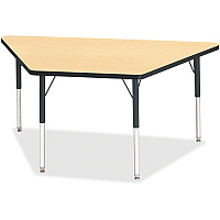 Jonti-Craft Berries Adult-Size Classic Color Trapezoid Table Laminated Trapezoid, Maple Top - Four Leg Base - 4 Legs - Height Adjustable - 24