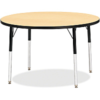 Jonti-Craft Berries Adult Height Color Top Round Table Laminated Round, Maple Top - Four Leg Base - 4 Legs - Height Adjustable - 24