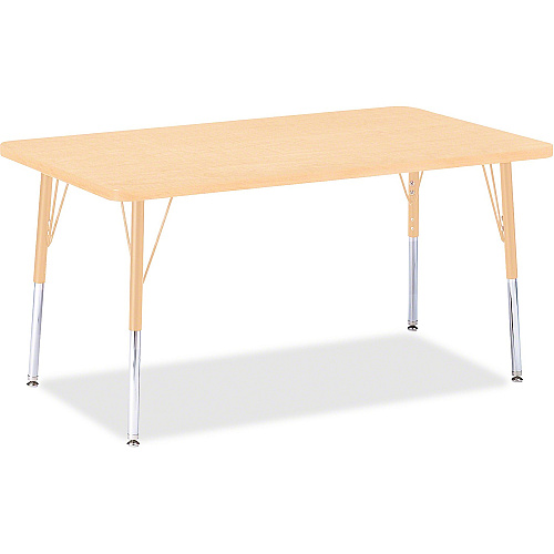 Jonti-Craft Berries Adult Height Maple Top/Edge Rectangle Table Laminated Rectangle, Maple Top - Four Leg Base - 4 Legs - Height Adjustable - 24" to 31" Adjustment - 48" Table Top Length x 30" Table Top Width x 1.13" Table Top Thickness - 31" (6473JCA251)