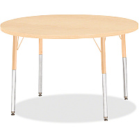 Jonti-Craft Berries Adult Height Maple Top/Edge Round Table Laminated Round, Maple Top - Four Leg Base - 4 Legs - Height Adjustable - 24