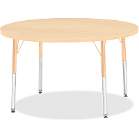 Jonti-Craft Berries Elementary Height. Maple Top/Edge Round Table Laminated Round, Maple Top - Four Leg Base - 4 Legs - Height Adjustable - 15" to 24" Adjustment x 1.13" Table Top Thickness x 42" Table Top Diameter - 24" Height - Art, Craft - (6468JCE251)