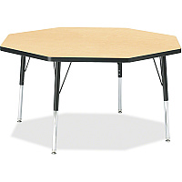 Berries Berries Elementary Height Color Top Octagon Table Gray Octagonal Top - Four Leg Base - 4 Legs - Height Adjustable - 15" to 24" Adjustment x 1.13" Table Top Thickness x 48" Table Top Diameter - 24" Height - Art, Craft - Assembly Requir (6428JCE011)