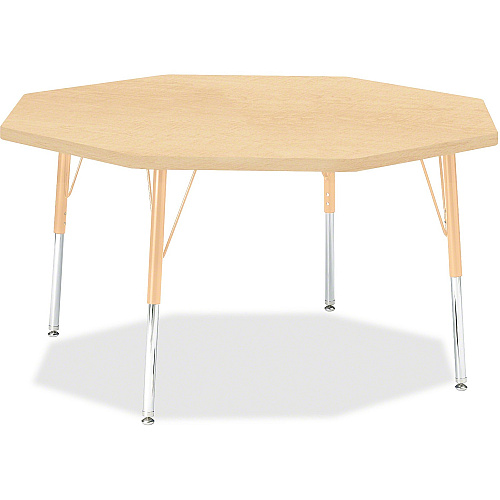 Jonti-Craft Berries Elementary Height Maple Top/Edge Octagon Table Laminated Octagonal, Maple Top - Four Leg Base - 4 Legs - Height Adjustable - 15" to 24" Adjustment x 1.13" Table Top Thickness x 48" Table Top Diameter - 24" Height - Art, Cr (6428JCE251)