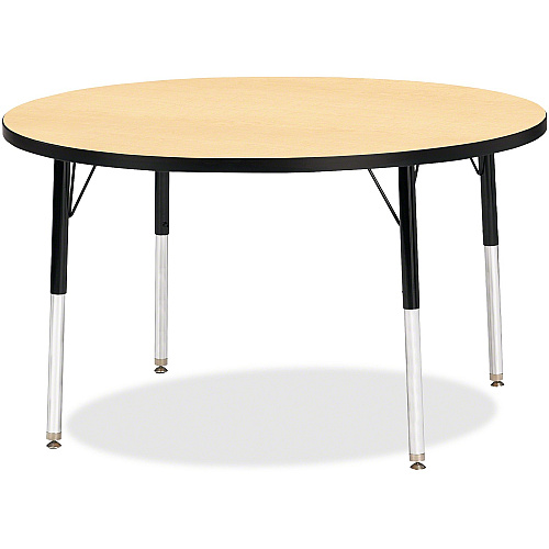 Jonti-Craft Berries Elementary Height Classic Round Color Top Table Laminated Round, Maple Top - Four Leg Base - 4 Legs - Height Adjustable - 15" to 24" Adjustment x 1.13" Table Top Thickness x 42" Table Top Diameter - 24" Height - Art, Craft (6468JCE011)