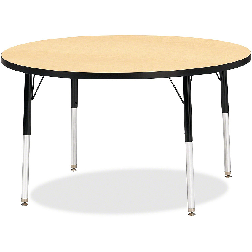 Jonti-Craft Berries Elementary Height Classic Round Color Top Table Laminated Round, Maple Top - Four Leg Base - 4 Legs - Height Adjustable - 15" to 24" Adjustment x 1.13" Table Top Thickness x 42" Table Top Diameter - 24" Height - Art, Craft (6468JCE011)