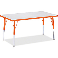 Jonti-Craft Berries Adult Height Color Edge Rectangle Table Laminated Rectangle, Orange Top - Four Leg Base - 4 Legs - Height Adjustable - 24" to 31" Adjustment - 48" Table Top Length x 30" Table Top Width x 1.13" Table Top Thickness - 31" He (6473JCA114)