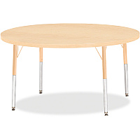 Jonti-Craft Berries Adult Height Maple Top/Edge Round Table Laminated Round, Maple Top - Four Leg Base - 4 Legs - Height Adjustable - 24