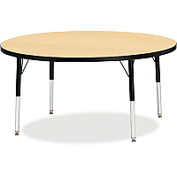 Jonti-Craft Berries Elementary Height Color Top Round Table Laminated Round, Maple Top - Four Leg Base - 4 Legs - Height Adjustable - 15