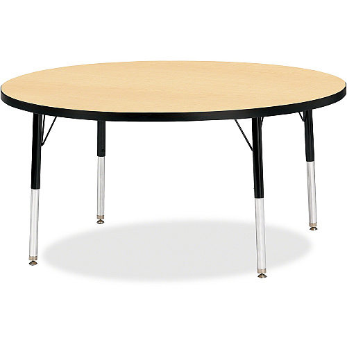 Jonti-Craft Berries Elementary Height Color Top Round Table Laminated Round, Maple Top - Four Leg Base - 4 Legs - Height Adjustable - 15" to 24" Adjustment x 1.13" Table Top Thickness x 48" Table Top Diameter - 24" Height - Art, Craft - Assem (6433JCE011)