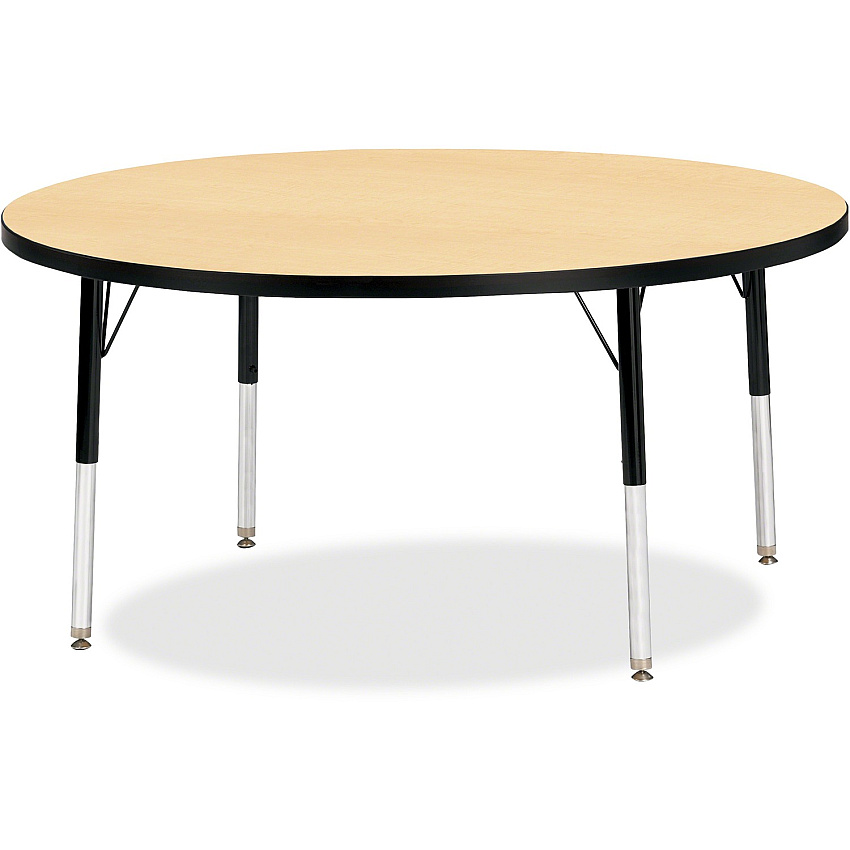 Jonti-Craft Berries Elementary Height Color Top Round Table Laminated Round, Maple Top - Four Leg Base - 4 Legs - Height Adjustable - 15" to 24" Adjustment x 1.13" Table Top Thickness x 48" Table Top Diameter - 24" Height - Art, Craft - Assem (6433JCE011)