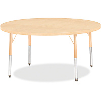 Jonti-Craft Berries Elementary Height Maple Top/Edge Round Table Laminated Round, Maple Top - Four Leg Base - 4 Legs - Height Adjustable - 15