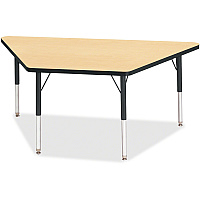 Jonti-Craft Berries Elementary Height Classic Trapezoid Table Laminated Trapezoid, Maple Top - Four Leg Base - 4 Legs - Height Adjustable - 15" to 24" Adjustment - 60" Table Top Length x 30" Table Top Width x 1.13" Table Top Thickness - 24" H (6443JCE011)