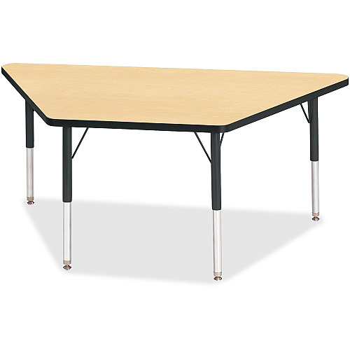 Jonti-Craft Berries Elementary Height Classic Trapezoid Table Laminated Trapezoid, Maple Top - Four Leg Base - 4 Legs - Height Adjustable - 15" to 24" Adjustment - 60" Table Top Length x 30" Table Top Width x 1.13" Table Top Thickness - 24" H (6443JCE011)