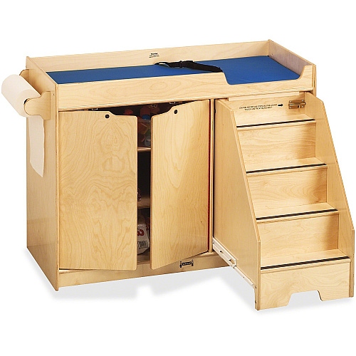 Jonti-Craft Pull-out Stairs Changing Table 3 Shelf(ves) - 39" Height x 48" Width x 22.50" Depth - Assembly Required - Acrylic, Baltic - 1 Each (5137JC)