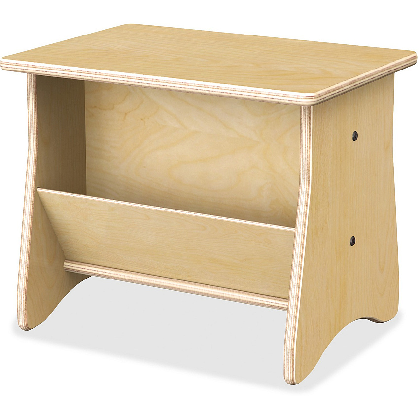 Jonti-Craft Komfy End Table 13.5" Height x 17" Width x 12" Depth - Rounded Edge - Material: Acrylic - Finish: Wood Grain, Baltic - Durable, Non-yellowing - For Classroom - 1 Each (3774JC)
