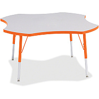 Jonti-Craft Berries Prism Four-Leaf Student Table Laminated, Orange Top - Four Leg Base - 4 Legs - Height Adjustable - 24