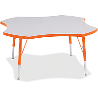 Jonti-Craft Berries Elementary Height Prism Four-Leaf Table Laminated, Orange Top - Four Leg Base - 4 Legs - Height Adjustable - 15