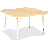 Jonti-Craft Berries Elementary Maple Laminate Four-leaf Table Laminated, Maple Top - Four Leg Base - 4 Legs - Height Adjustable - 15