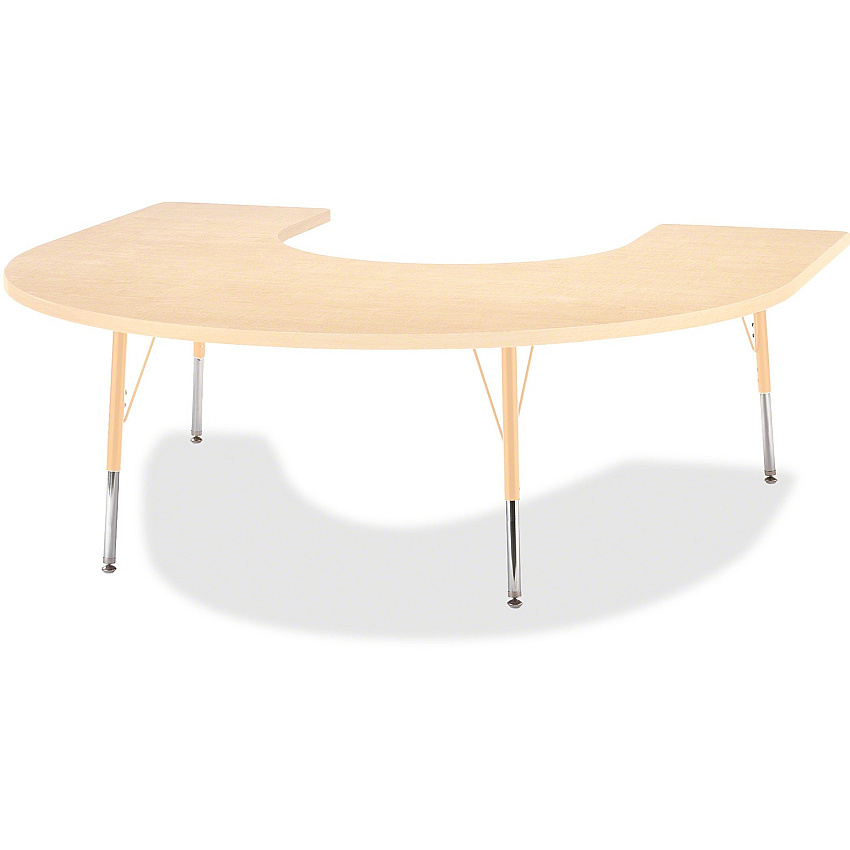 Jonti-Craft Berries Adult Maple Laminate Horseshoe Table Laminated Horseshoe-shaped, Maple Top - Four Leg Base - 4 Legs - Height Adjustable - 24" to 31" Adjustment - 66" Table Top Length x 60" Table Top Width x 1.13" Table Top Thickness - 31" (6445JCA251)
