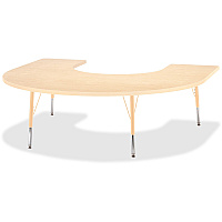 Jonti-Craft Berries Elementary Maple Laminate Horseshoe Table Laminated Horseshoe-shaped, Maple Top - Four Leg Base - 4 Legs - Height Adjustable - 15" to 24" Adjustment - 66" Table Top Length x 60" Table Top Width x 1.13" Table Top Thickness  (6445JCE251)