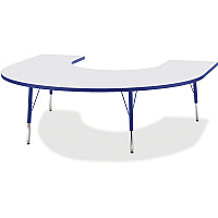 Jonti-Craft Berries Elementary Height Prism Edge Horseshoe Table Blue Horseshoe-shaped, Laminated Top - Four Leg Base - 4 Legs - Height Adjustable - 15" to 24" Adjustment - 66" Table Top Length x 60" Table Top Width x 1.13" Table Top Thicknes (6445JCE003)