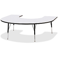 Jonti-Craft Berries Prism Horseshoe Student Table Black Horseshoe-shaped, Laminated Top - Four Leg Base - 4 Legs - Height Adjustable - 24
