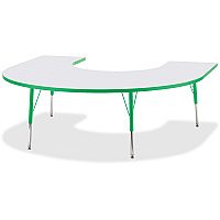 Jonti-Craft Berries Prism Horseshoe Student Table Green Horseshoe-shaped, Laminated Top - Four Leg Base - 4 Legs - Height Adjustable - 24