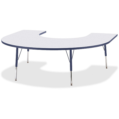 Jonti-Craft Berries Prism Horseshoe Student Table Laminated Horseshoe-shaped, Gray Top - Four Leg Base - 4 Legs - Height Adjustable - 24" to 31" Adjustment - 66" Table Top Length x 60" Table Top Width x 1.13" Table Top Thickness - 31" Height  (6445JCA112)