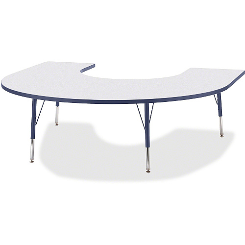 Jonti-Craft Berries Elementary Height Prism Edge Horseshoe Table Laminated Horseshoe-shaped, Gray Top - Four Leg Base - 4 Legs - Height Adjustable - 15" to 24" Adjustment - 66" Table Top Length x 60" Table Top Width x 1.13" Table Top Thicknes (6445JCE112)