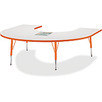 Jonti-Craft Berries Elementary Height Prism Edge Horseshoe Table Laminated Horseshoe-shaped, Orange Top - Four Leg Base - 4 Legs - Height Adjustable - 15" to 24" Adjustment - 66" Table Top Length x 60" Table Top Width x 1.13" Table Top Thickn (6445JCE114)