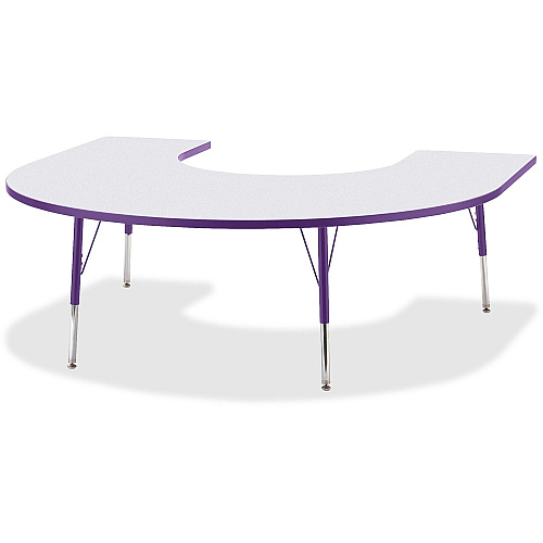 Jonti-Craft Berries Prism Horseshoe Student Table Laminated Horseshoe-shaped, Purple Top - Four Leg Base - 4 Legs - Height Adjustable - 24" to 31" Adjustment - 66" Table Top Length x 60" Table Top Width x 1.13" Table Top Thickness - 31" Heigh (6445JCA004)