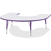 Jonti-Craft Berries Elementary Height Prism Edge Horseshoe Table Laminated Horseshoe-shaped, Purple Top - Four Leg Base - 4 Legs - Height Adjustable - 15" to 24" Adjustment - 66" Table Top Length x 60" Table Top Width x 1.13" Table Top Thickn (6445JCE004)