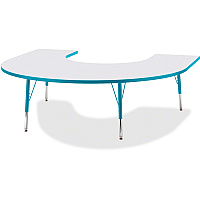 Jonti-Craft Berries Elementary Height Prism Edge Horseshoe Table Laminated Horseshoe-shaped, Teal Top - Four Leg Base - 4 Legs - Height Adjustable - 15" to 24" Adjustment - 66" Table Top Length x 60" Table Top Width x 1.13" Table Top Thicknes (6445JCE005)