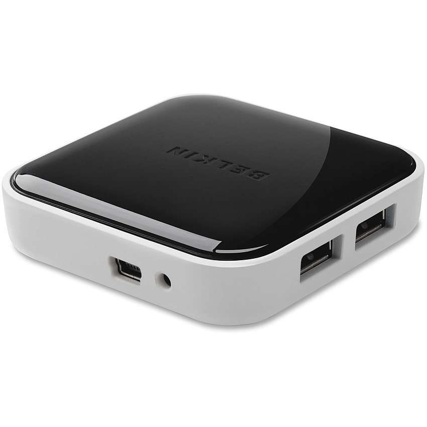 Belkin 4-Port Powered Desktop Hub USB - Notebook, Desktop, Hard Drive, Smartphone - External - 4 USB Port(s) - 4 USB 2.0 Port(s) - PC, Mac (F4U020TT)