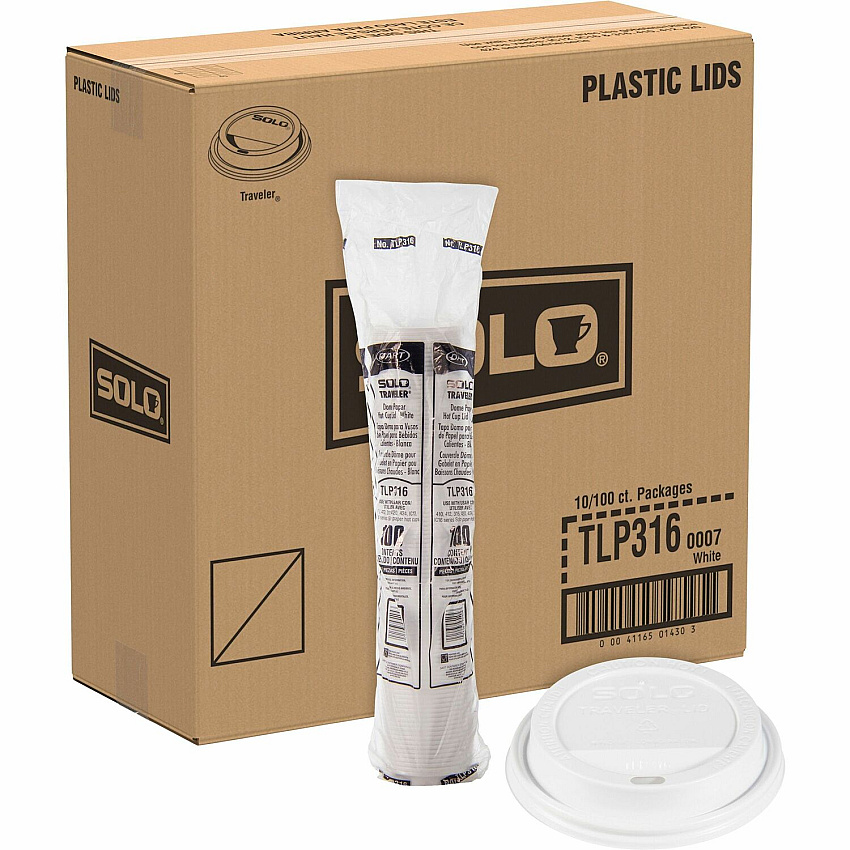 Solo Cup Traveler Dome Hot Cup Lids Dome - 10 / Pack - White (TLP3160007)