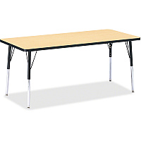 Jonti-Craft Berries Adult Height Color Top Rectangle Table Laminated Rectangle, Maple Top - Four Leg Base - 4 Legs - Height Adjustable - 24
