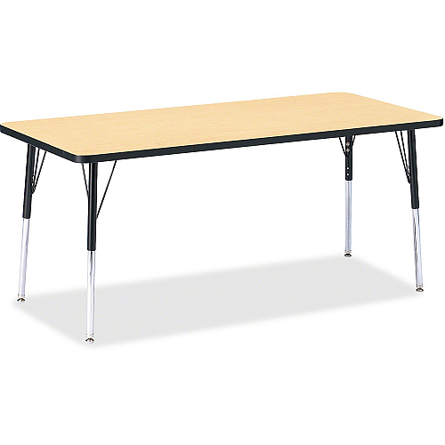 Jonti-Craft Berries Adult Height Color Top Rectangle Table Laminated Rectangle, Maple Top - Four Leg Base - 4 Legs - Height Adjustable - 24" to 31" Adjustment - 72" Table Top Length x 30" Table Top Width x 1.13" Table Top Thickness - 31" Heig (6413JCA011)