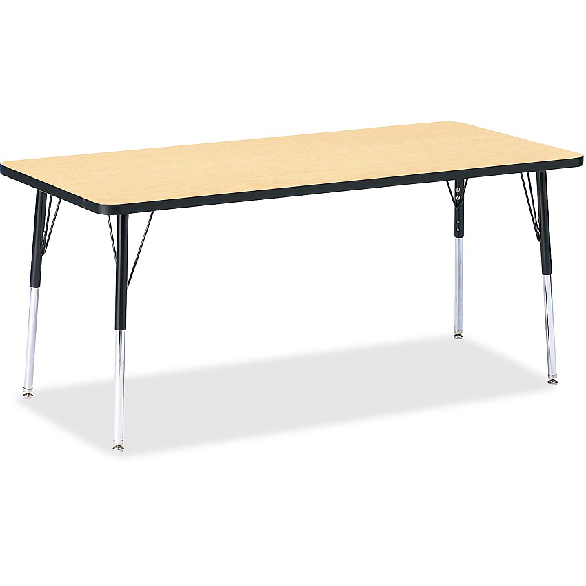 Jonti-Craft Berries Adult Height Color Top Rectangle Table Laminated Rectangle, Maple Top - Four Leg Base - 4 Legs - Height Adjustable - 24" to 31" Adjustment - 72" Table Top Length x 30" Table Top Width x 1.13" Table Top Thickness - 31" Heig (6413JCA011)