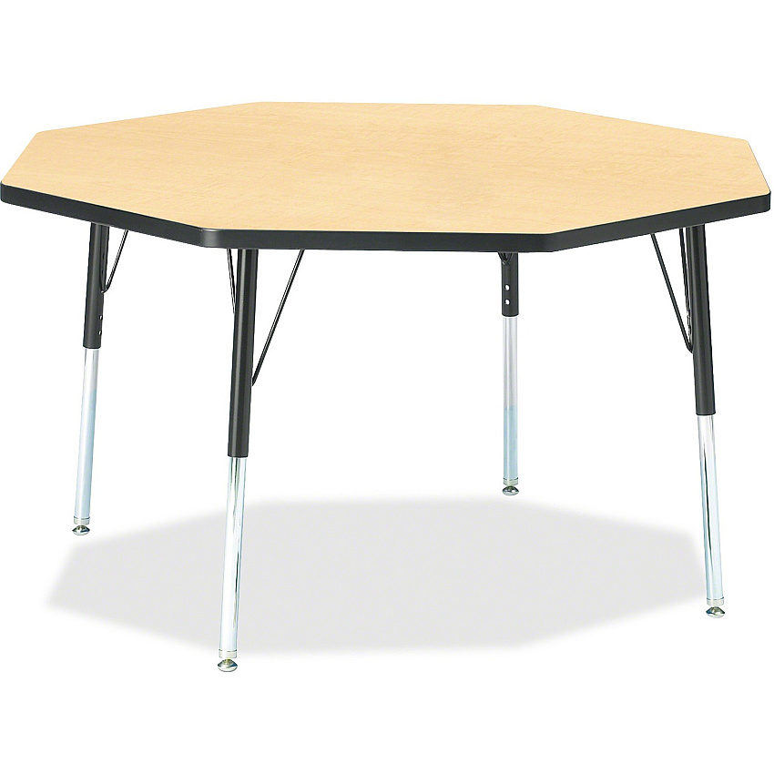 Jonti-Craft Berries Adult Height Color Edge Octagon Table Laminated Octagonal, Maple Top - Four Leg Base - 4 Legs - Height Adjustable - 24" to 31" Adjustment x 1.13" Table Top Thickness x 48" Table Top Diameter - 31" Height - Art, Craft - Ass (6428JCA011)