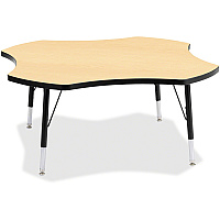 Berries Berries Color Top Four Leaf Activity Table Gray Top - Four Leg Base - 4 Legs - Height Adjustable - 24" to 31" Adjustment x 1.13" Table Top Thickness x 48" Table Top Diameter - 31" Height - Art, Craft - Assembly Required - Powder Coate (6453JCA011)