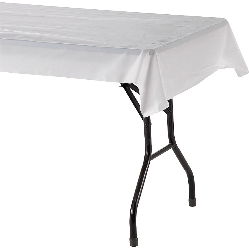 Genuine Joe Banquet-Size Plastic Tablecover 300 ft Length x 40" Width - Plastic - White - 6 / Carton (GJO10324CT)