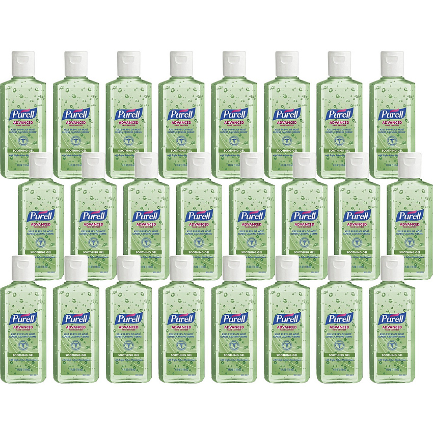 PURELL&reg; Hand Sanitizer Gel Floral Scent - 4 fl oz - Squeeze Bottle Dispenser - Kill Germs - Hand - Moisturizing - Green - Non-sticky, Residue-free, Moisturizing - 24 / Carton (963124CT)