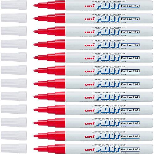 uni-ball uni&reg; uni-Paint PX-21 Oil-Based Marker Fine Marker Point - Red Ink - Oil Based - 1 Dozen (63702DZ)